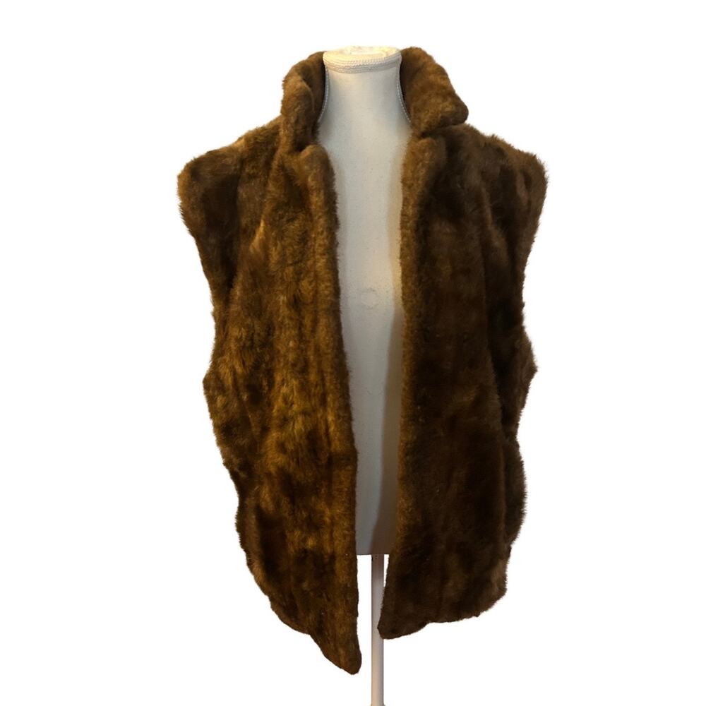 70s Vintage Komitor Faux Fur Vest Made in USA - Picture 2 of 9